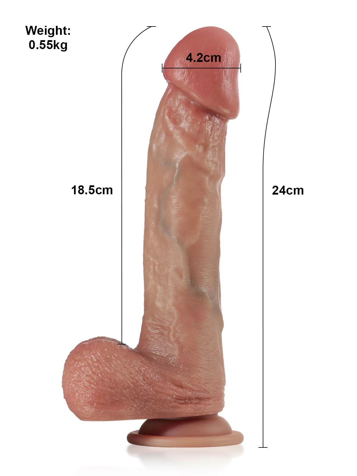 Ferdinand | Dildo mit Stoßfunktion, Vibration, Heizfunktion und Fernbedienung | 24 cm
