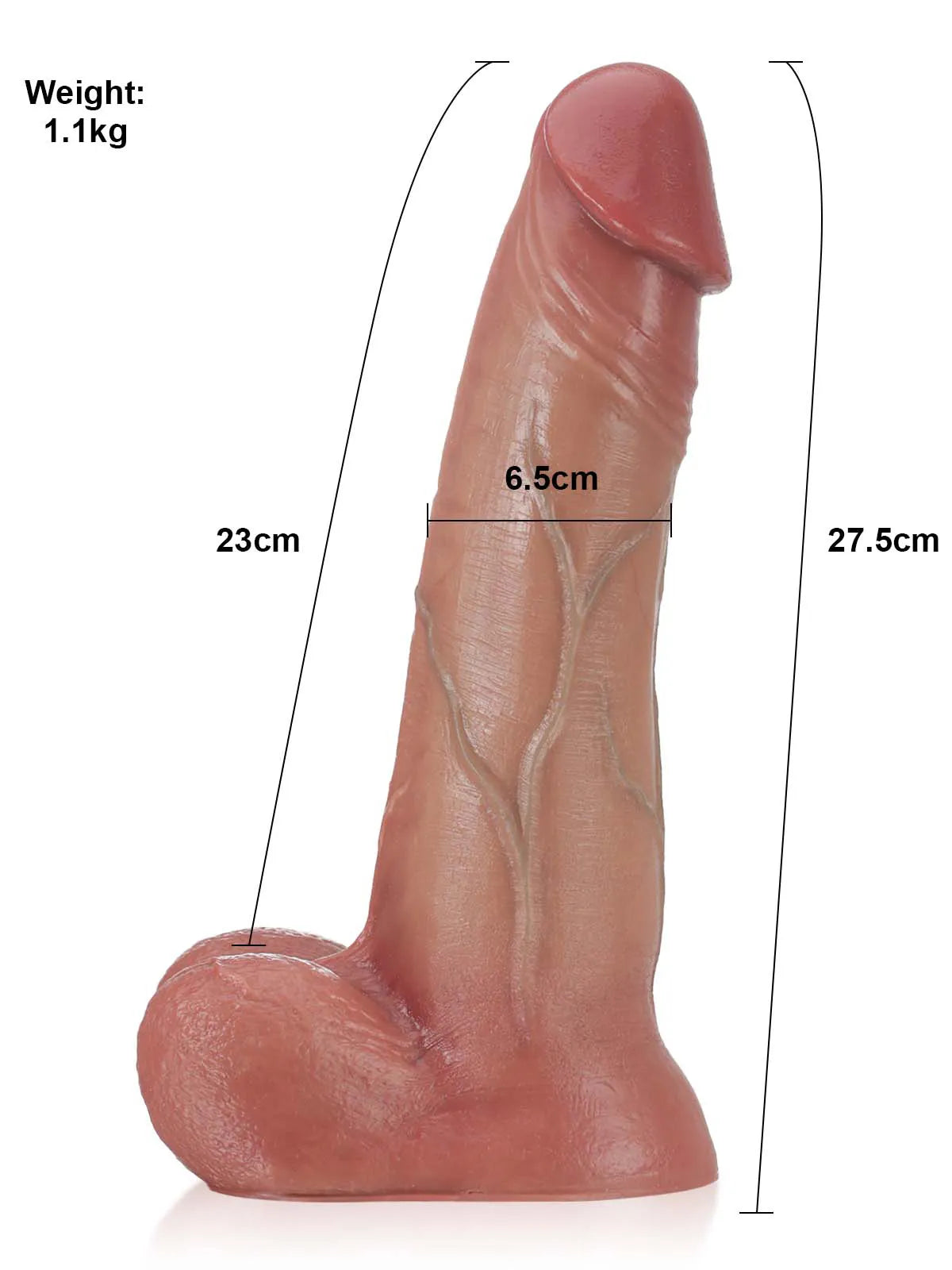 Andreas | Realistischer XL-Dildo mit Gleithaut und Vac-U-Lock | 27,5 cm