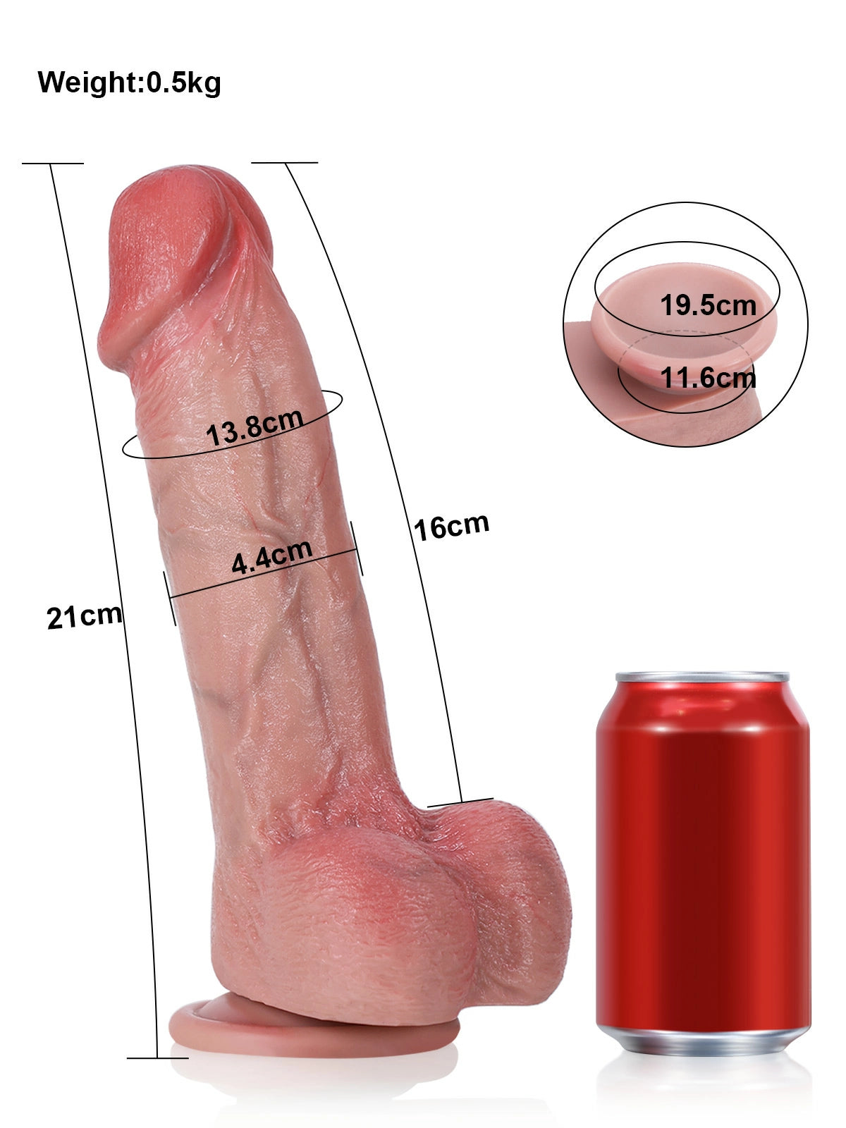 Toni | Realistischer Dildo in Hautfarben · biegbarer Kern | 21 cm