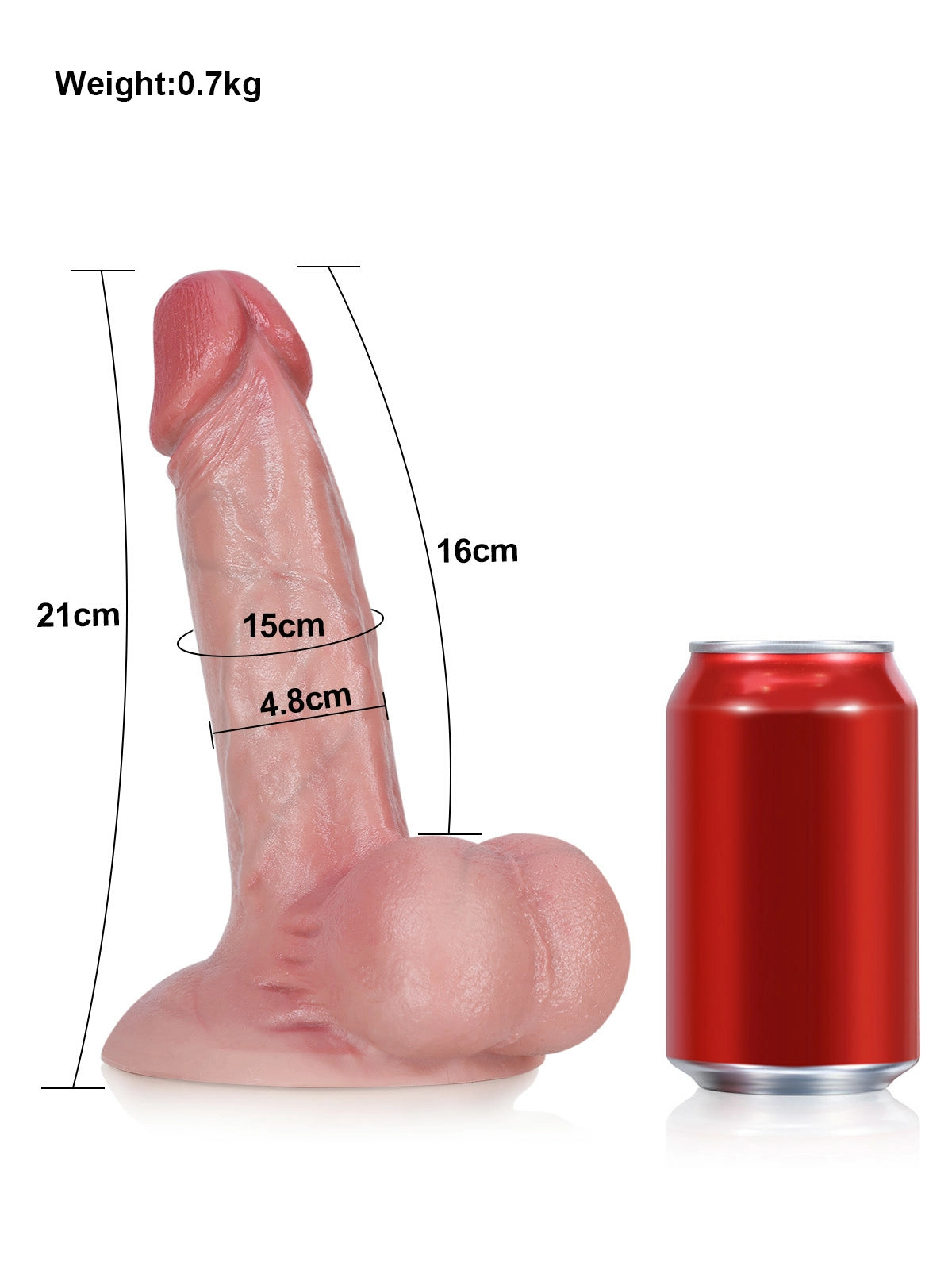Christoph | Realistischer Dildo mit übergroßen Hoden und starkem Saugnapf | 20,2 cm