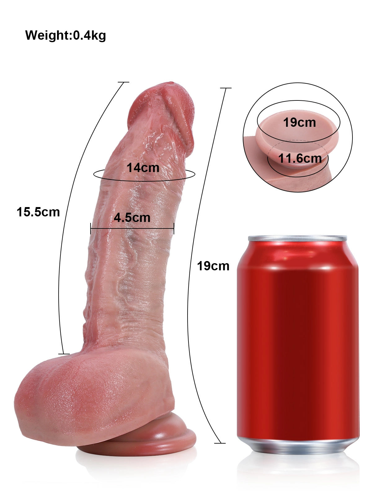 Georg | Realistischer Dildo für Einsteiger · starker Saugnapf | 19 cm