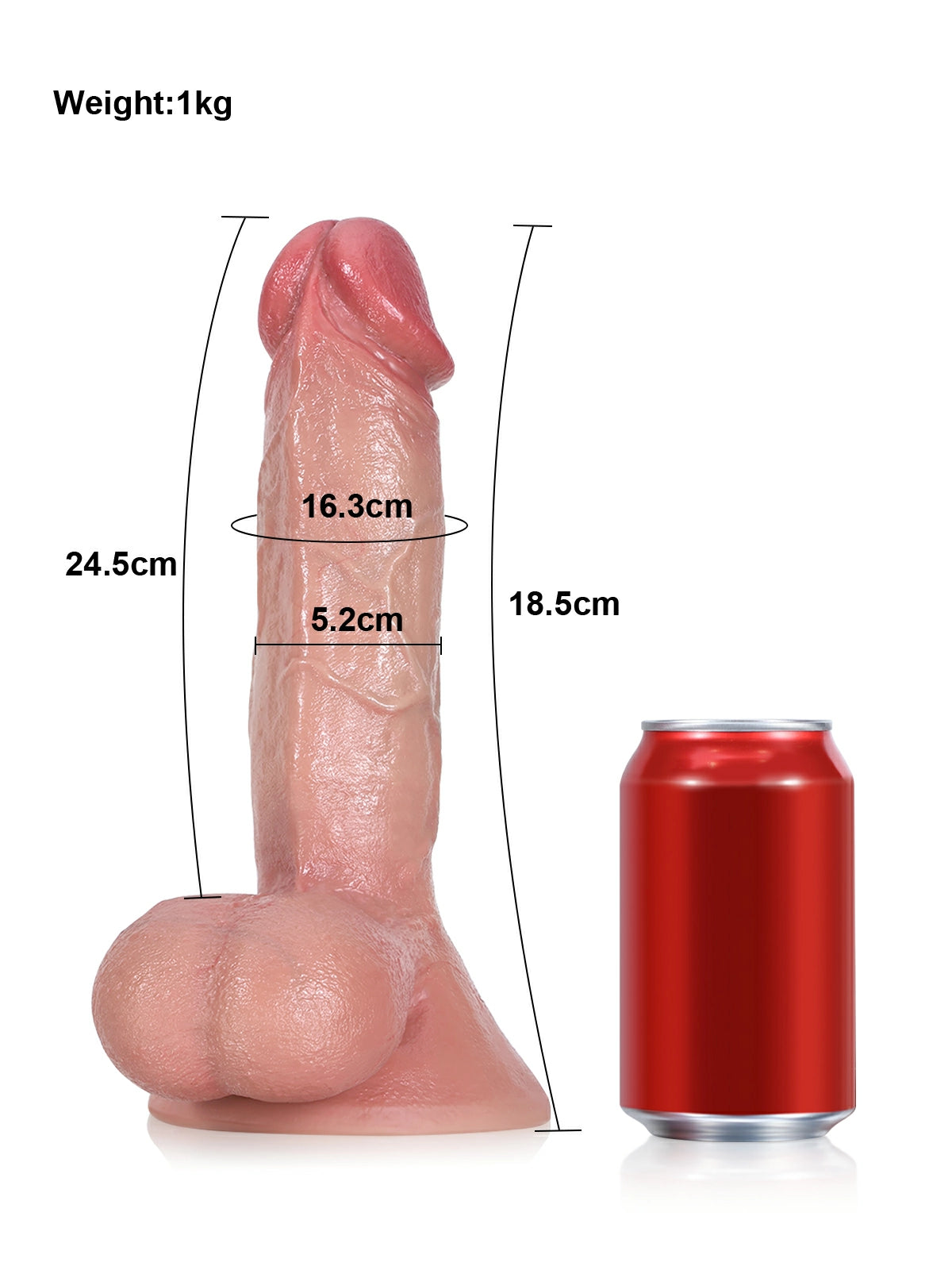 Gustav | Realistischer Dildo mit Biegekern und schwingenden Hoden | 24,5 cm