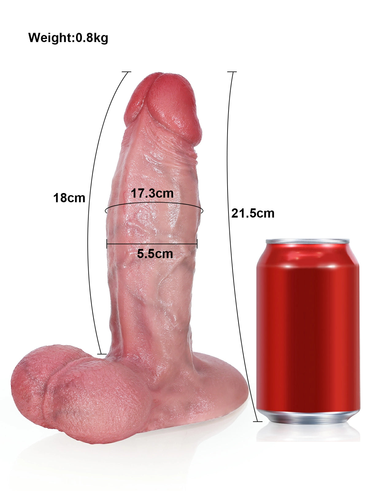 Hermann | Gebogener Dildo mit erhabener Leiste und Vac-U-Lock | 21,5 cm
