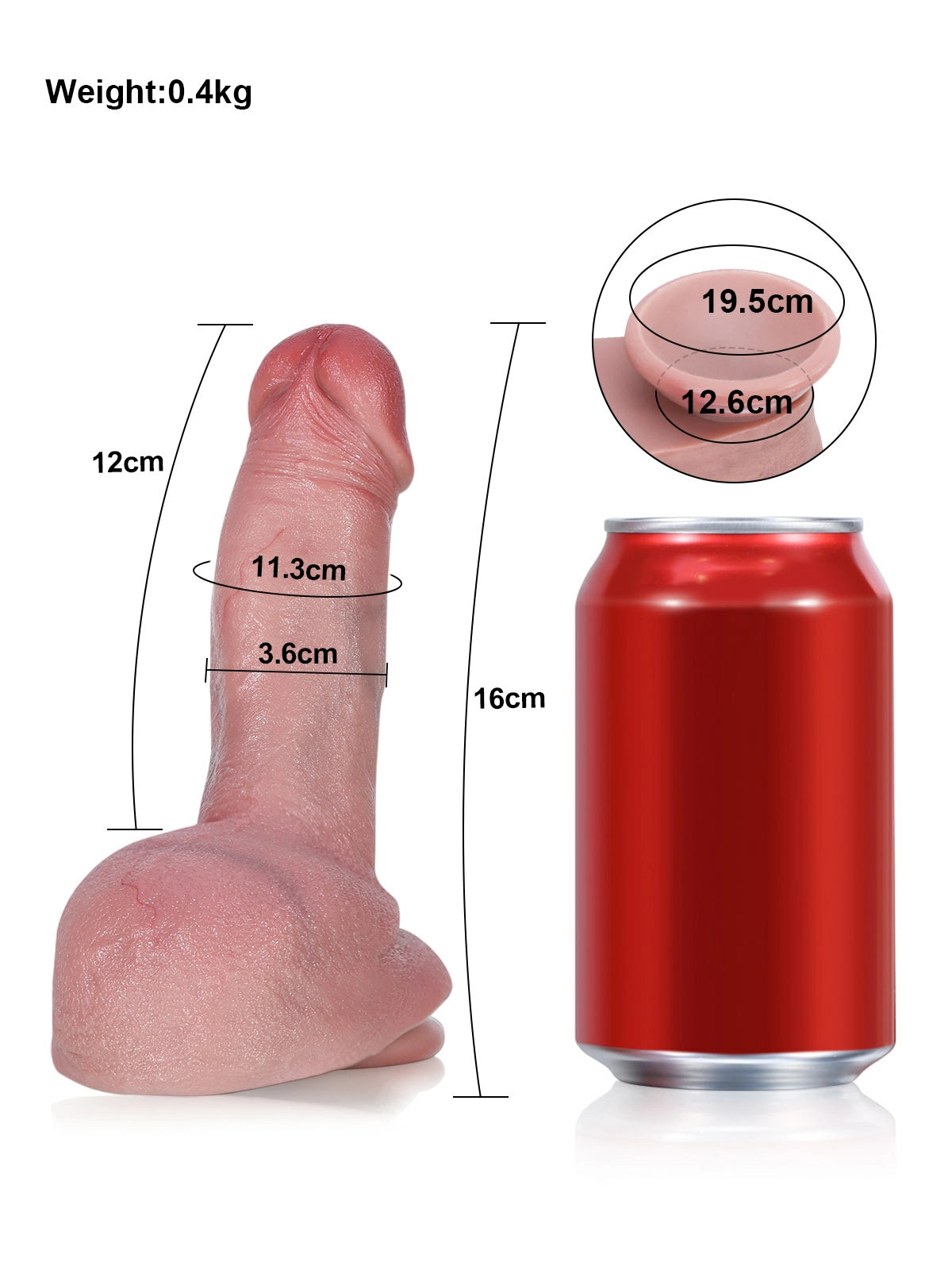 Julian | Kompakter realistischer Dildo mit großen Hoden für Einsteiger | 16 cm