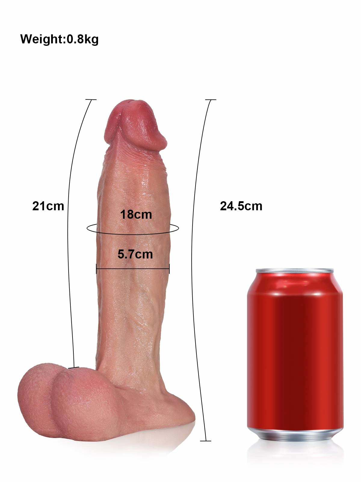 Korbinian | Gebogener Silikon-Dildo, Vac-U-Lock-kompatibel | ca. 24,5 cm
