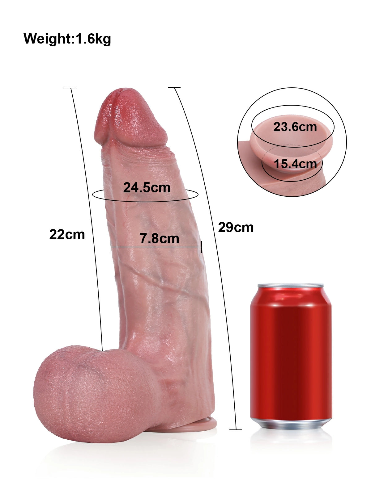 Oswald | Extra dicker Dildo mit weichem Kopf | 29 cm