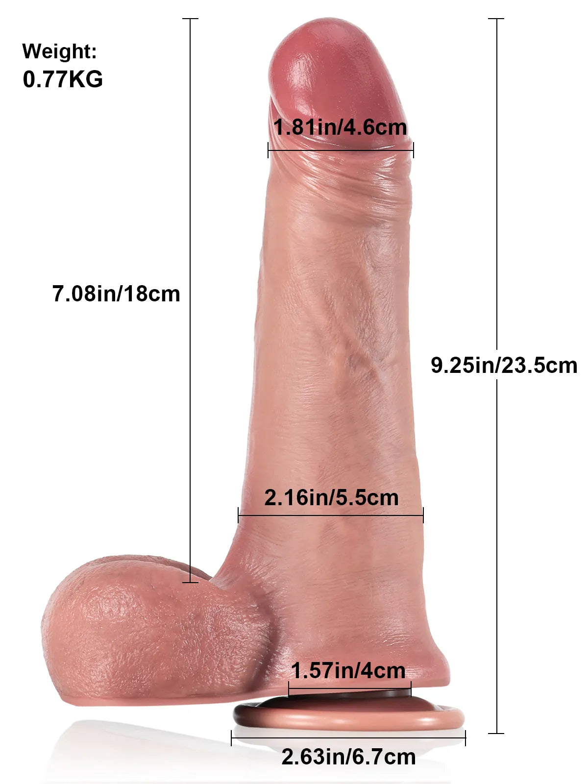 Raphael | Realistischer Dildo mit Gleithaut · verschiebbare Oberfläche | 23,5 cm