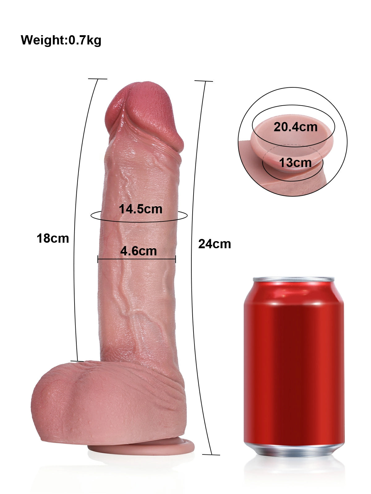 Simon | Realistischer Dildo mit Hautfalten und beweglichen Hoden | 24 cm